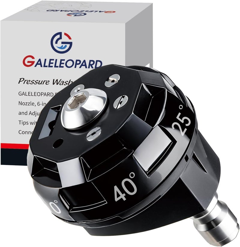 GALELEOPARD 6 in 1 Pressure Washer Nozzle Tips, 6-in-1 Quick Change Over and Adjustable, Power Washer Tips with 1/4 inch Quick Connect, 4000 PSI Spray Nozzle - Image 1